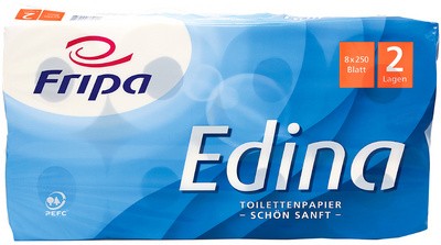 Fripa Toilettenpapier Edina, 2-lagig, hochweiß