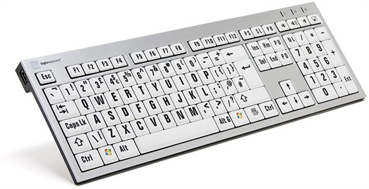 LOGIC-KEYBOARD XLPrint - USB - Büro - QWERTY - UK Englisch - Verkabelt - PC LKB-LPRNTBW-AJPU-UK