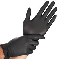 HYGOSTAR Nitril-Handschuh "DARK", M, schwarz, puderfrei
