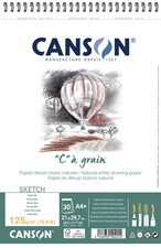 CANSON Zeichenpapier-Spiralblock "C" à grain, A5, 125 g/qm