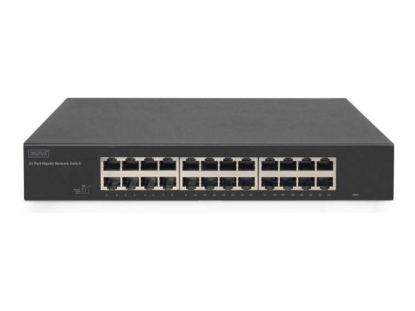 DIGITUS Switch 24-Port Gigabit, 19" unmanaged schwarz DN-80113-2