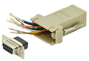 DIGITUS RS 232 Adapter, DB9 Stecker - RJ45 Kupplung, beige