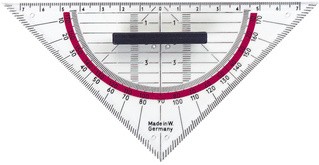 herlitz Geodreieck, Hypotenuse: 160 mm, mit Griffleiste