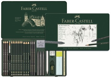 FABER-CASTELL PITT GRAPHITE Set groß, 26-teiliges Etui