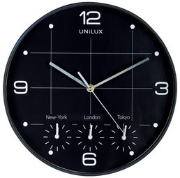 UNiLUX Wanduhr/Quarzuhr "ON TIME", Durchm.: 305 mm, schwarz