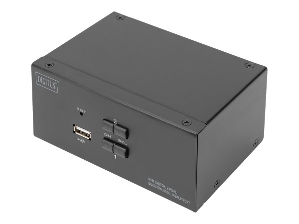 DIGITUS KVM Switch, 2-Port, 4K60Hz, 4xDP in,2xUSB-B,2xAudio DS-12862
