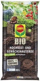 COMPO BIO Hochbeet- und Gewächshauserde torffrei, 60 Liter