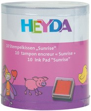 HEYDA Stempelkissen-Set "Sunrise", Klarsicht-Runddose