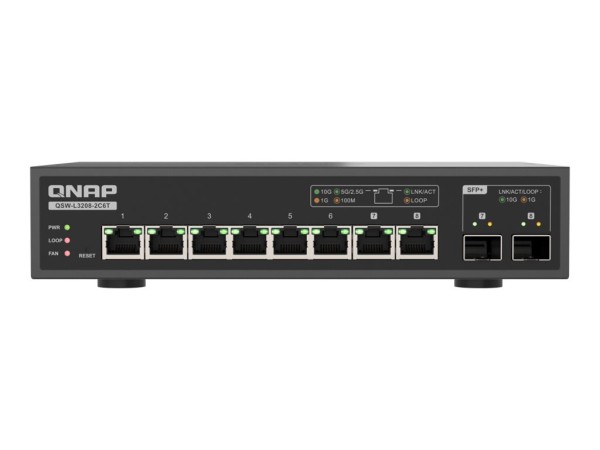 QNAP QNAP QSW-L3208-2C6T 6 ports 10Gbps 2 ports
