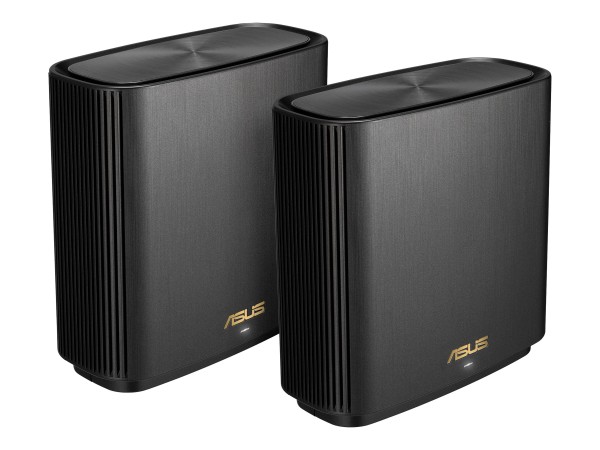 ASUS ASUS ZenWiFi AX XT9 WLAN Mesh Router 2er-Pack Schwarz [WiFi 6 (802.11ax), Tri-Band, bis zu 7.800 Mbi