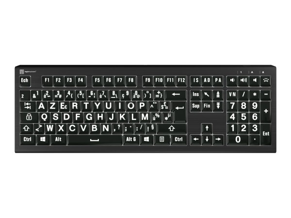 LOGIC-KEYBOARD LOGIC-KEYBOARD Logickeyboard LKB-LPWB-A2PC-FR Tastatur USB AZERTY Französisch Schwarz