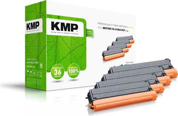 KMP KMP Tonerkartusche ersetzt Brother TN421BK, TN421C, TN421M, TN421Y