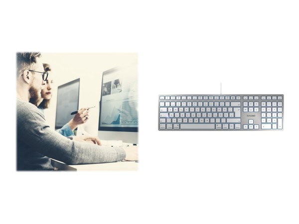 CHERRY TAS KC 6000 Slim for MAC silber USB Deutsches Layout JK-1610DE-1
