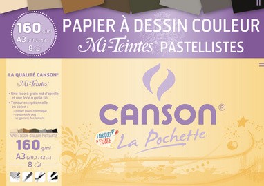 CANSON Zeichenpapier Mi-Teintes, DIN A3, leuchtende Farben