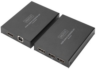 DIGITUS HDMI KVM IP Extender Set, schwarz