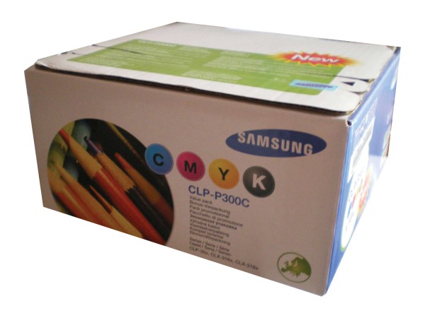 SAMSUNG CLP P300C Rainbow kit 4er Pack Schwarz, Gelb, Cyan, Magenta Tonerpa CLP-P300C/ELS