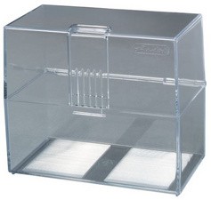 herlitz Karteikasten, DIN A7 quer, Kunststoff, transparent