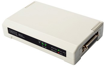 DIGITUS Desktop Fast Ethernet Printserver, 3 Port, weiß