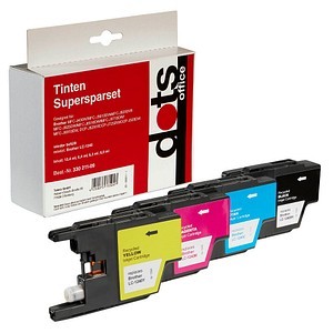 DOTS DOTS schwarz, cyan, magenta, gelb Druckerpatronen kompatibel zu brother LC-1240BK/C; 1 Pack = 4 St.