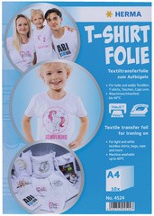 HERMA T-Shirt Transferfolie, DIN A4, helle Textilien, weiß