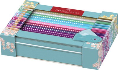 FABER-CASTELL Dreikant-Buntstifte GRIP SPARKLE, Geschenkset