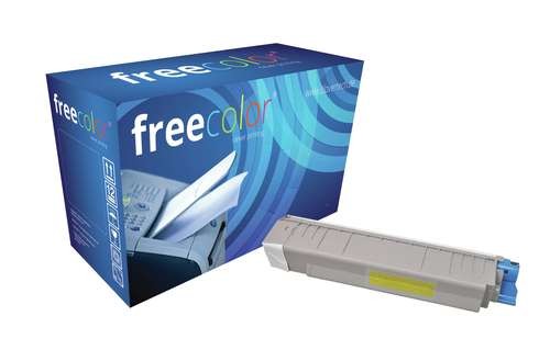 FREECOLOR Toner 44643001 Gelb 7.300 Seiten fuer OKI C 801 DN C 801 N C 821 C801Y-FRC