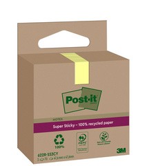 Post-it Super Sticky Recycling Notes, 47,6 x 47,6 mm, gelb