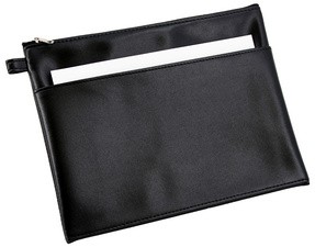 Alassio Banktasche/Utensilientasche mit Vortasche, schwarz