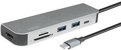 LogiLink USB-C 6-in-1 Multifunktions-Hub, silber