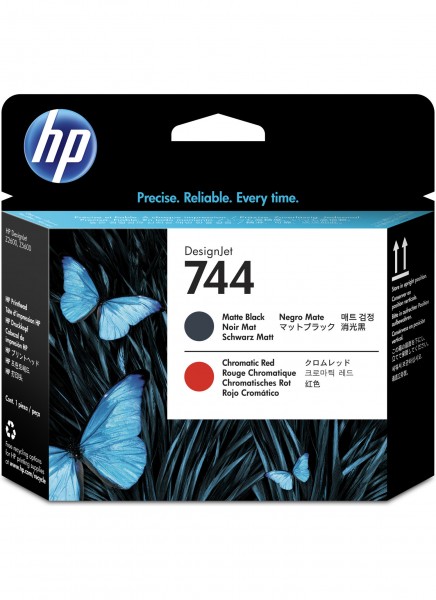 HP 744 - Schwarz, Chromatic Red - Druckkopf