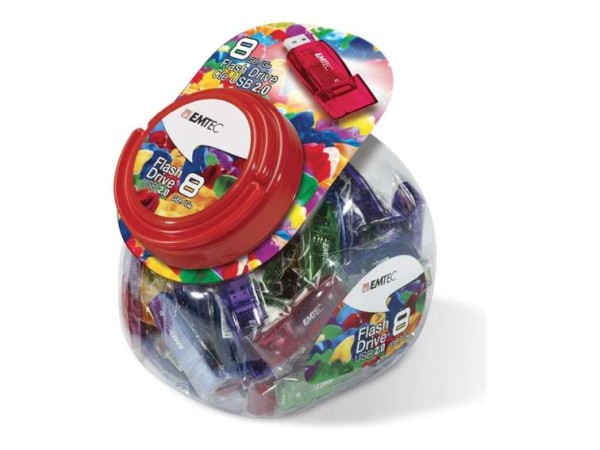 EMTEC USB2.0 C410 8GB Candy Jar 80 pces ECMMD8GC410JAR80