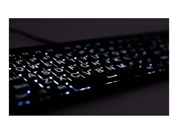 LOGIC-KEYBOARD XL-Print Kabelgebunden Tastatur Deutsch, QWERTZ Schwarz LKB-LPWB-A2PC-DE