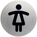 DURABLE Piktogramm "WC-Damen", Durchmesser: 83 mm, silber