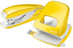 LEITZ Heftgerät- & Locher-Set Nexxt WOW, gelb-metallic