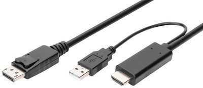 DIGITUS 4K HDMI Adapterkabel - HDMI auf DisplayPort, 2,0 m