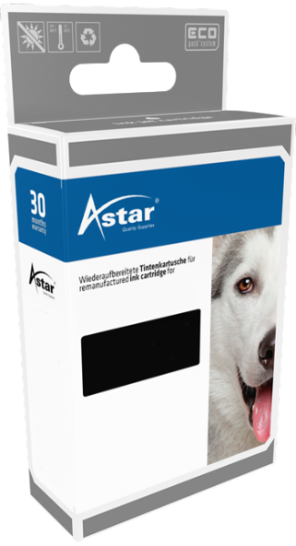 ASTAR ASTAR 2er Pack Schwarz, farbbasierte Farbe (zyan, magenta, gelb) Tintenpatrone