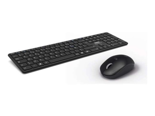 PORT Tastatur Maus Set kabellos wiederaufladbar schwarz 900907RDE