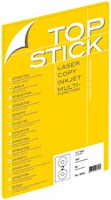 TOP STICK CD/DVD-Etiketten, Durchmesser: 117 mm, weiß