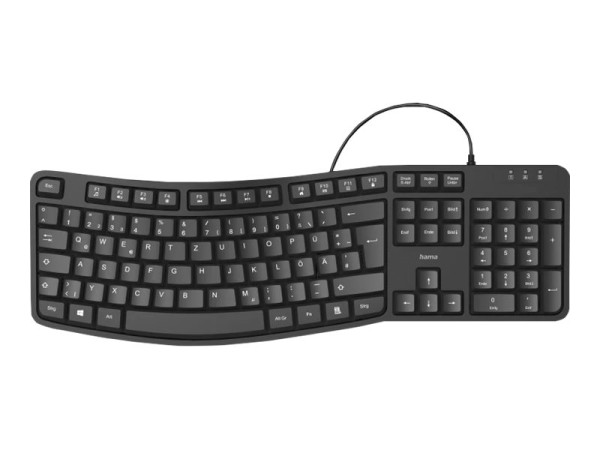 HAMA HAMA Ergonomische Tastatur EKC-400 mit Handballenauflage Schwarz - Tastatur