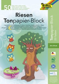 folia Riesen Tonpapierblock, (B)240 x (H)340 mm, 130 g/qm