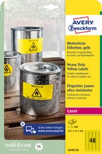 AVERY Zweckform wetterfeste Etiketten, 70 x 37 mm, gelb