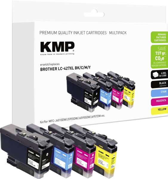 KMP Patrone Brother LC427XLMP MultiPack bk,c,m,y remanufactured 1551,4005