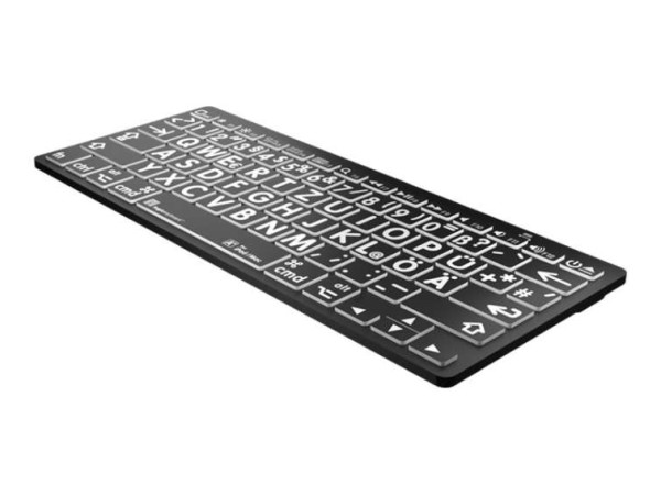 LOGIC-KEYBOARD XLPrint Bluetooth White on Black DE (Mac) (LKB-LPWB-BTON-DE) LKB-LPWB-BTON-DE