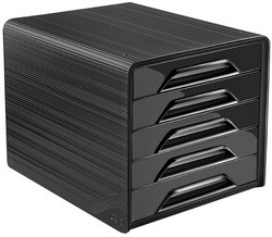 CEP Schubladenbox Smoove, 5 Schübe, weiß / schwarz
