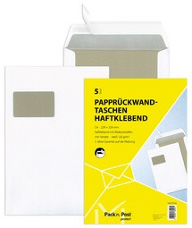 MAILmedia Versandtasche weiß mit Papprücken, mit Fenster