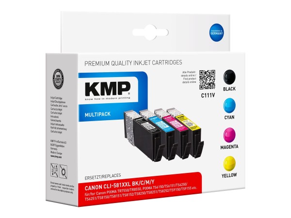 KMP KMP Tintenpatrone ersetzt Canon 581BKXXL (1998C001), Canon 581CXXL (1995C001), Canon 581MXXL