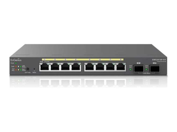ENGENIUS Switch 8-port GbE PoE.af/at(+) 55W, 2xSFP EWS2910P-FIT