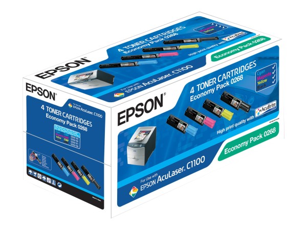 EPSON Economy Pack 4er Pack Schwarz, Gelb, Cyan, Magenta Tonerpatrone C13S050268