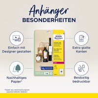 AVERY Zweckform Anhänger, Karton, 220 g/qm, 90 x 50 mm, weiß