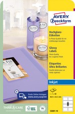 AVERY Zweckform Inkjet/Glossy Etiketten, 88,9 x 63,5 mm